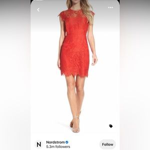 BB Dakota Women's Jayce Mini Lace Sheath Cocktail Party Dress